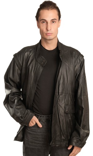  Γνήσιο Ανδρικό Δερμάτινο Μπουφάν - A3