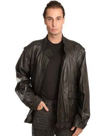  Γνήσιο Ανδρικό Δερμάτινο Μπουφάν - A3