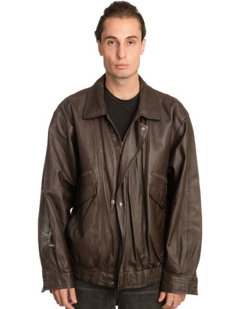 Γνήσιο Ανδρικό Δερμάτινο Μπουφάν - A4