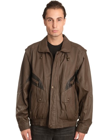 Γνήσιο Ανδρικό Δερμάτινο Μπουφάν - A6