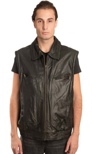 Γνήσιο Ανδρικό Δερμάτινο Γιλέκο - A22