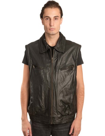 Γνήσιο Ανδρικό Δερμάτινο Γιλέκο - A22