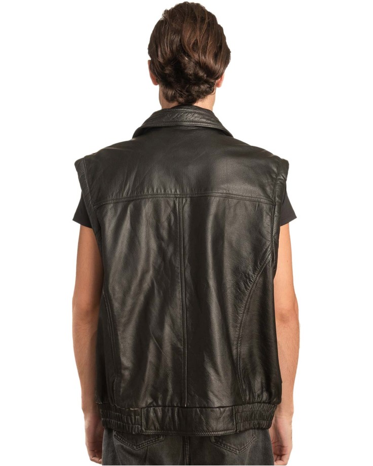 Γνήσιο Ανδρικό Δερμάτινο Γιλέκο - A22