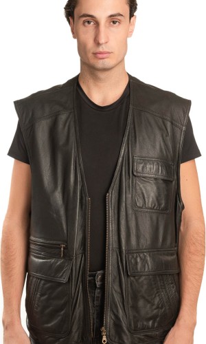 Γνήσιο Ανδρικό Δερμάτινο Γιλέκο - A24