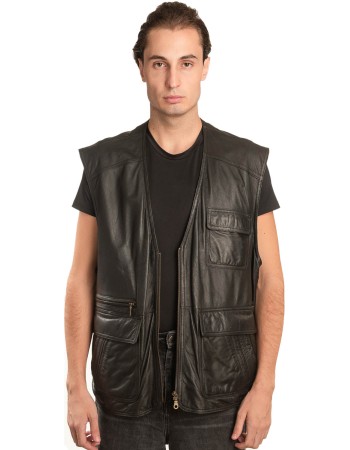 Γνήσιο Ανδρικό Δερμάτινο Γιλέκο - A24