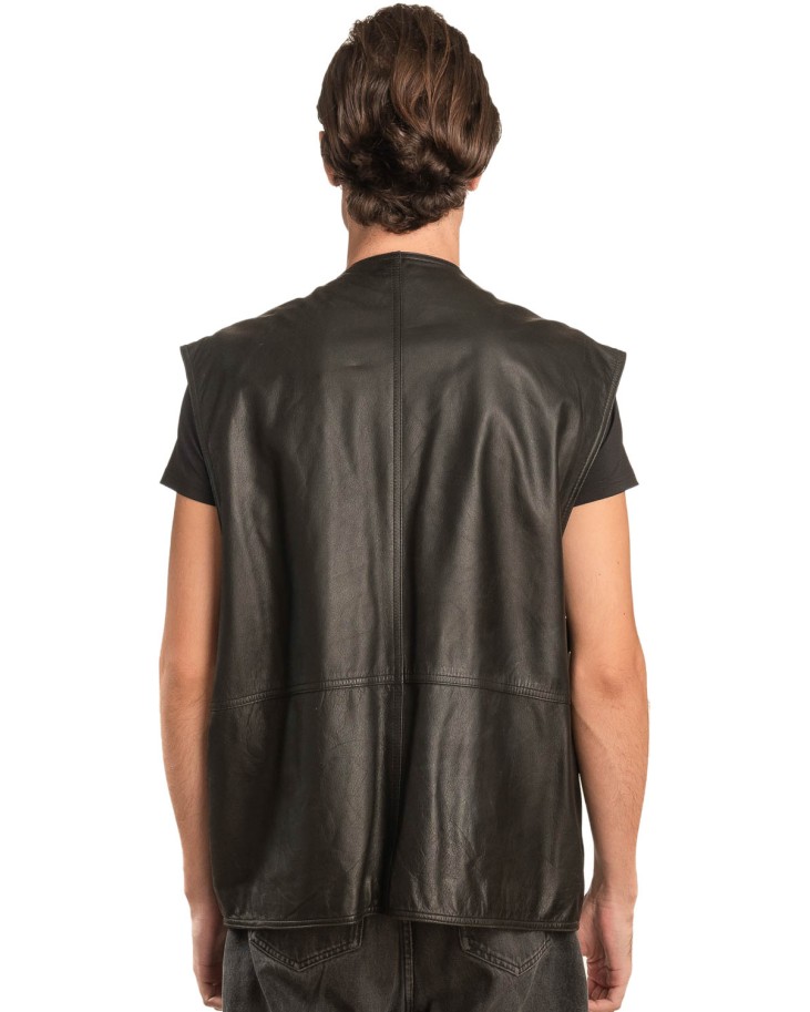 Γνήσιο Ανδρικό Δερμάτινο Γιλέκο - A24
