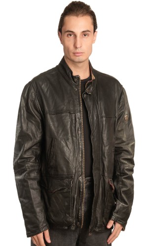  Γνήσιο Ανδρικό Δερμάτινο Μπουφάν - A33