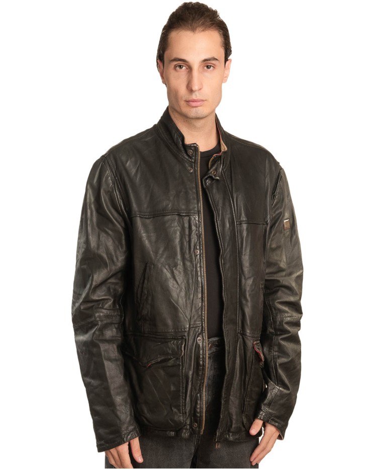  Γνήσιο Ανδρικό Δερμάτινο Μπουφάν - A33