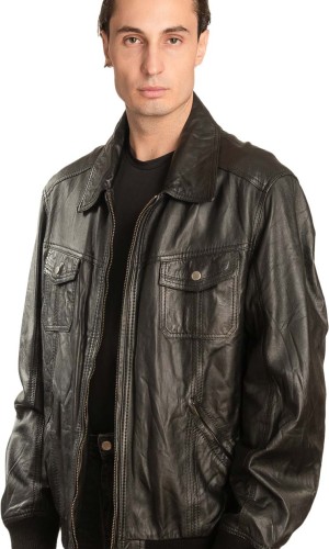  Γνήσιο Ανδρικό Δερμάτινο Μπουφάν - A37