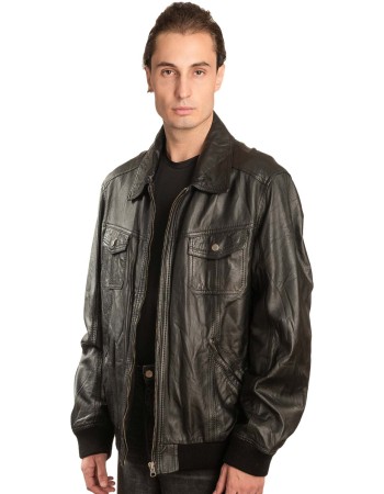  Γνήσιο Ανδρικό Δερμάτινο Μπουφάν - A37