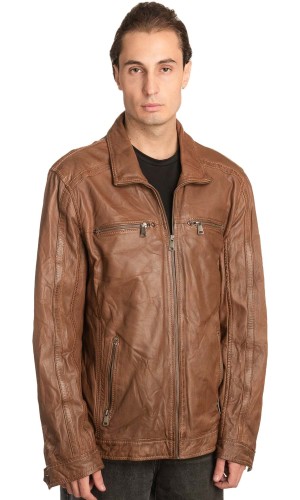  Γνήσιο Ανδρικό Δερμάτινο Μπουφάν - A48