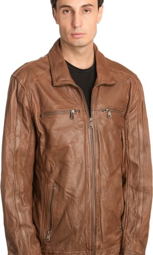  Γνήσιο Ανδρικό Δερμάτινο Μπουφάν - A48