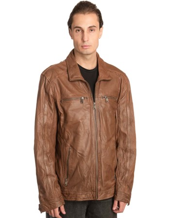  Γνήσιο Ανδρικό Δερμάτινο Μπουφάν - A48