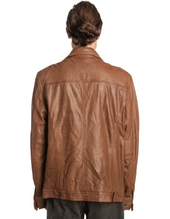  Γνήσιο Ανδρικό Δερμάτινο Μπουφάν - A48