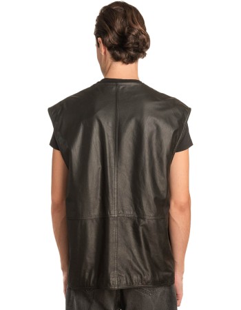 Γνήσιο Ανδρικό Δερμάτινο Γιλέκο - A49