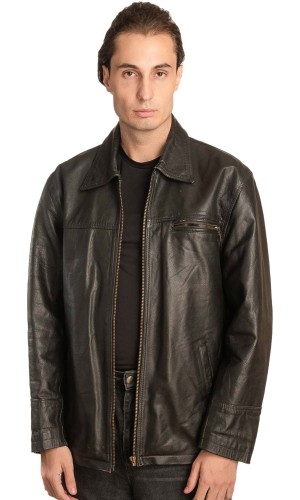 Γνήσιο Ανδρικό Δερμάτινο Μπουφάν - A55