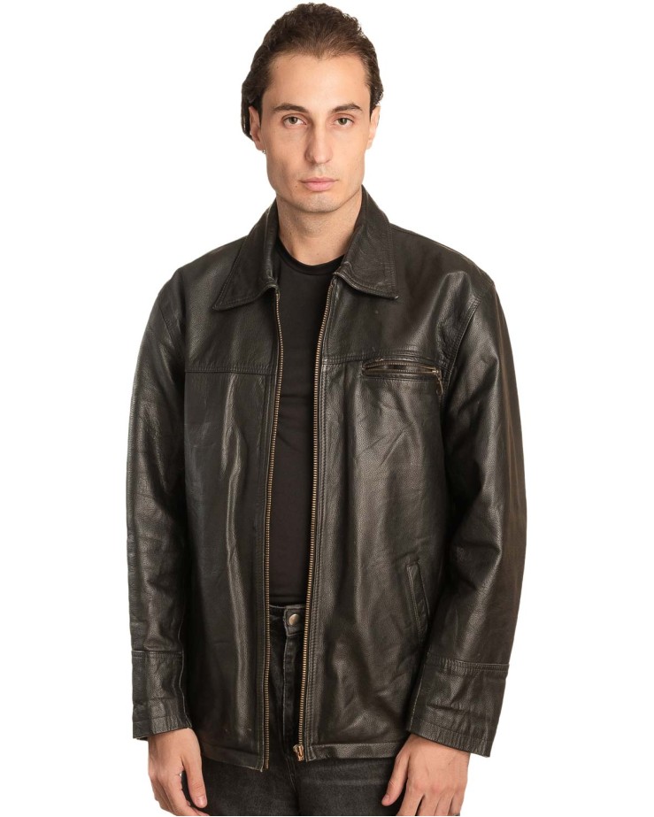 Γνήσιο Ανδρικό Δερμάτινο Μπουφάν - A55