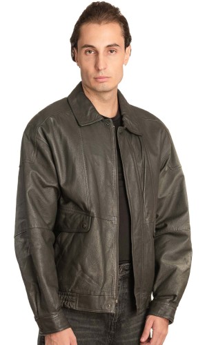 Γνήσιο Ανδρικό Δερμάτινο Μπουφάν - A56