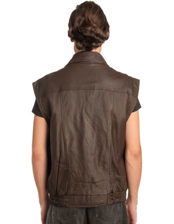 Γνήσιο Ανδρικό Δερμάτινο Γιλέκο - A59
