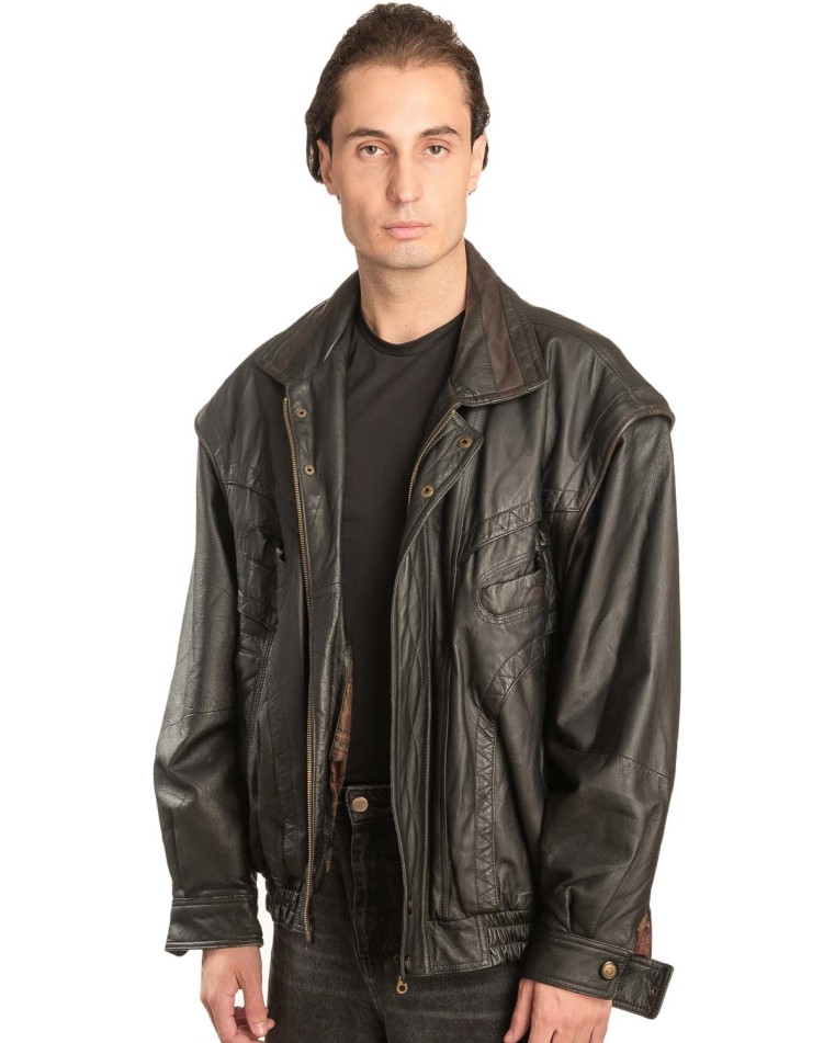 Γνήσιο Ανδρικό Δερμάτινο Μπουφάν - A60