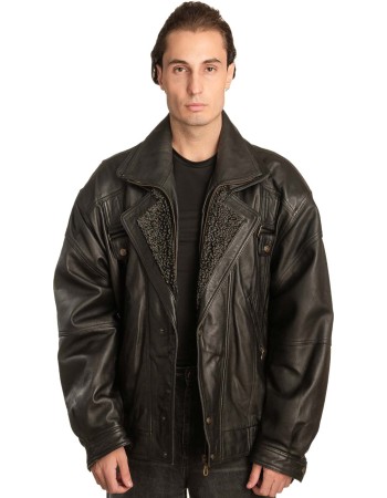 Γνήσιο Ανδρικό Δερμάτινο Μπουφάν - A61