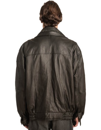 Γνήσιο Ανδρικό Δερμάτινο Μπουφάν - A61