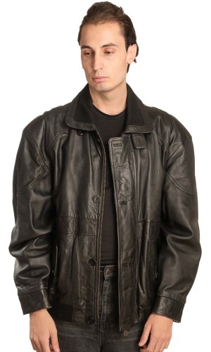  Γνήσιο Ανδρικό Δερμάτινο Μπουφάν - A64