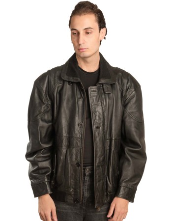  Γνήσιο Ανδρικό Δερμάτινο Μπουφάν - A64
