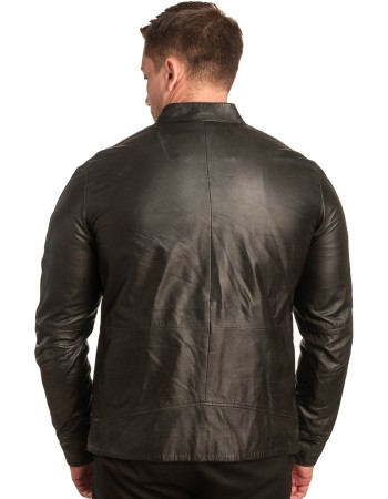  Γνήσιο Ανδρικό Δερμάτινο Μπουφάν - A76