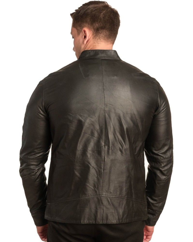  Γνήσιο Ανδρικό Δερμάτινο Μπουφάν - A76