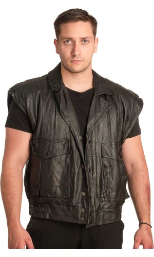 Γνήσιο Ανδρικό Δερμάτινο Γιλέκο - A89