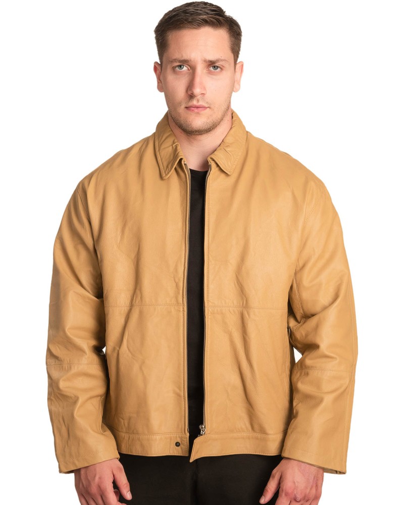  Γνήσιο Ανδρικό Δερμάτινο Μπουφάν - A92