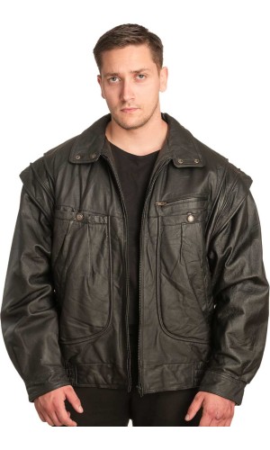 Γνήσιο Ανδρικό Δερμάτινο Μπουφάν - A95