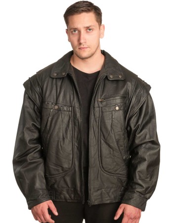Γνήσιο Ανδρικό Δερμάτινο Μπουφάν - A95