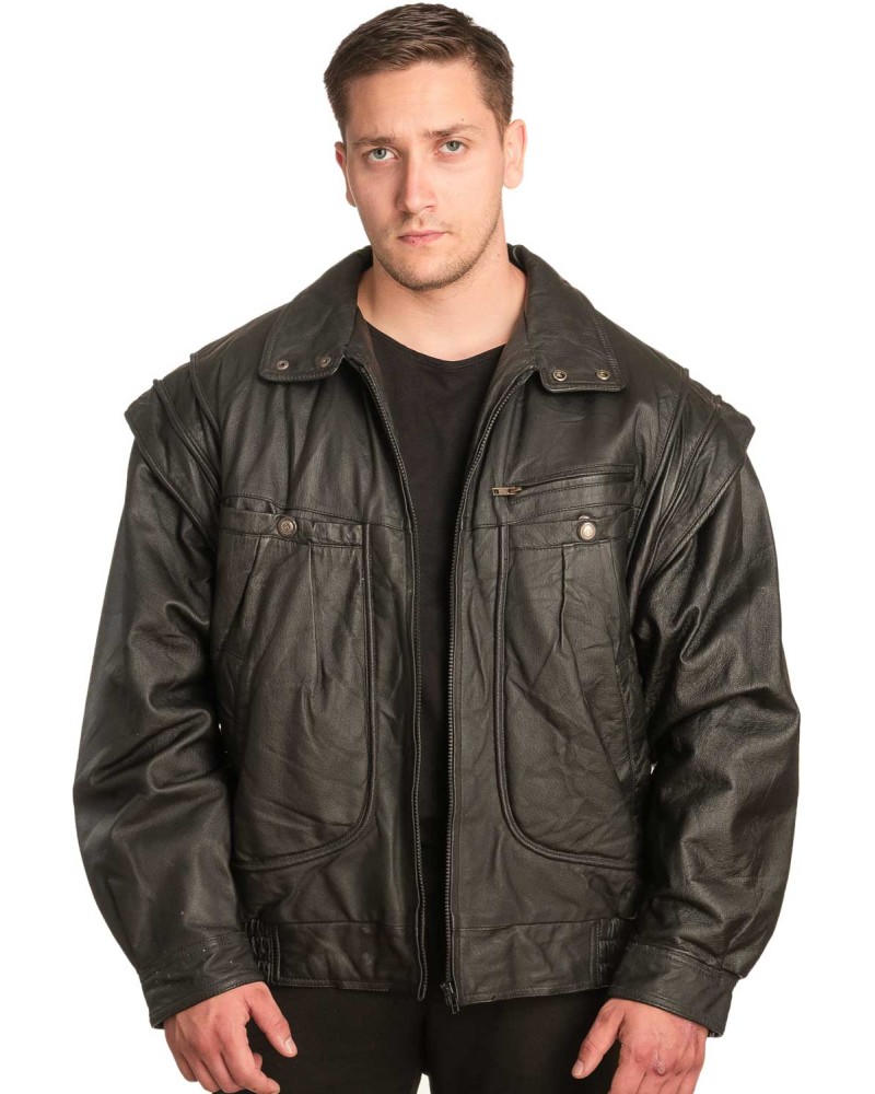 Γνήσιο Ανδρικό Δερμάτινο Μπουφάν - A95