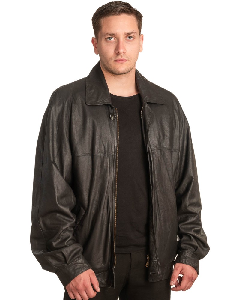  Γνήσιο Ανδρικό Δερμάτινο Μπουφάν - A96