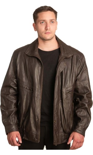  Γνήσιο Ανδρικό Δερμάτινο Μπουφάν - A97