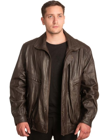  Γνήσιο Ανδρικό Δερμάτινο Μπουφάν - A97
