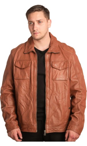  Γνήσιο Ανδρικό Δερμάτινο Μπουφάν - A103