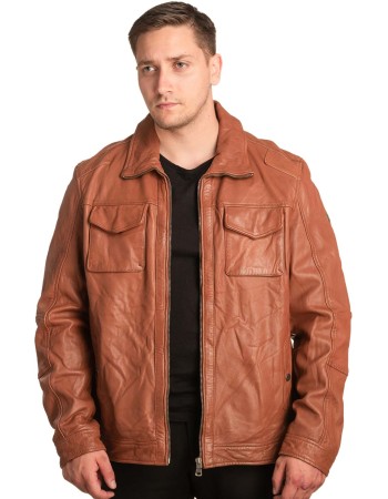  Γνήσιο Ανδρικό Δερμάτινο Μπουφάν - A103