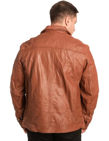  Γνήσιο Ανδρικό Δερμάτινο Μπουφάν - A103
