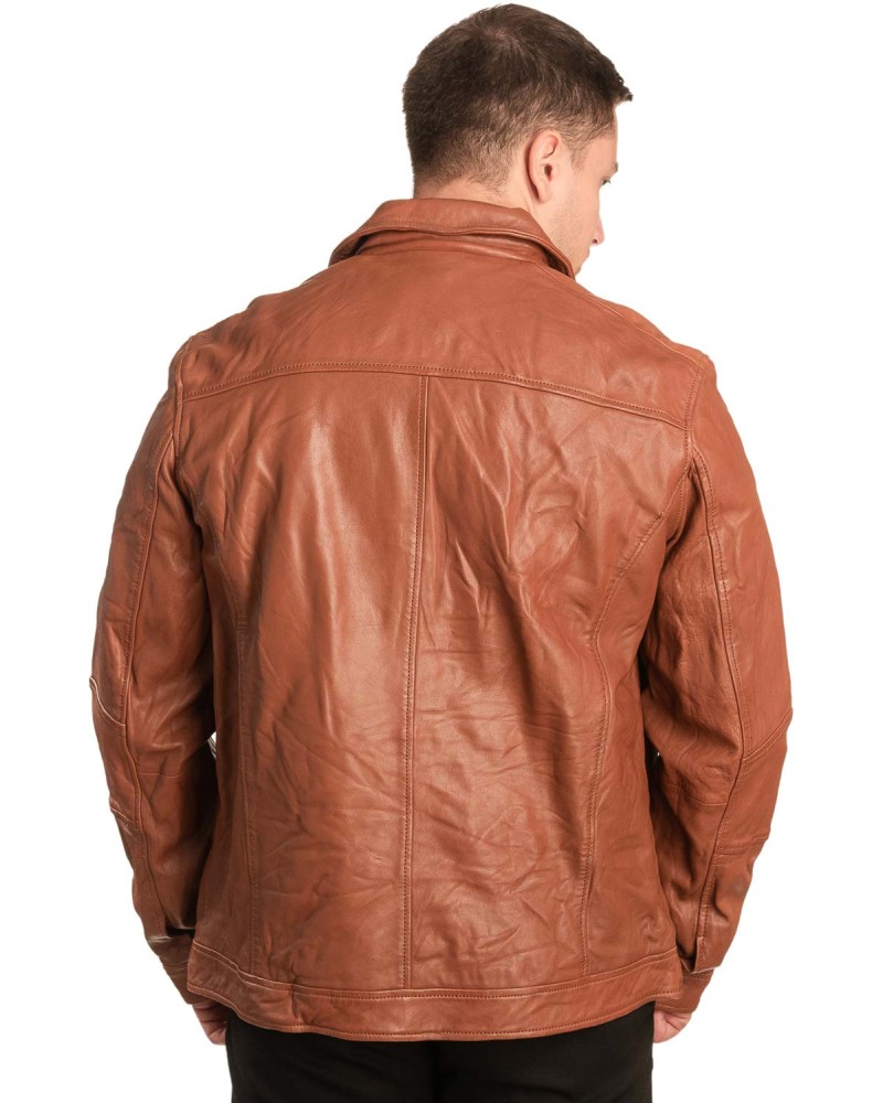  Γνήσιο Ανδρικό Δερμάτινο Μπουφάν - A103