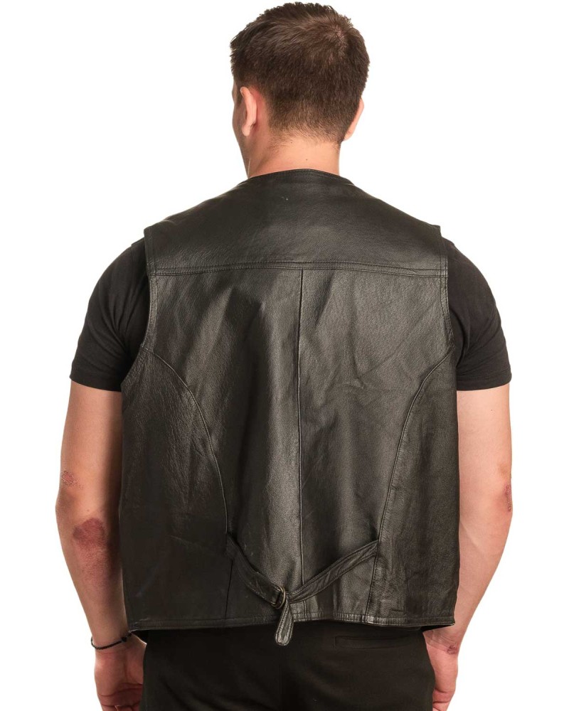 Γνήσιο Ανδρικό Δερμάτινο Γιλέκο - A118