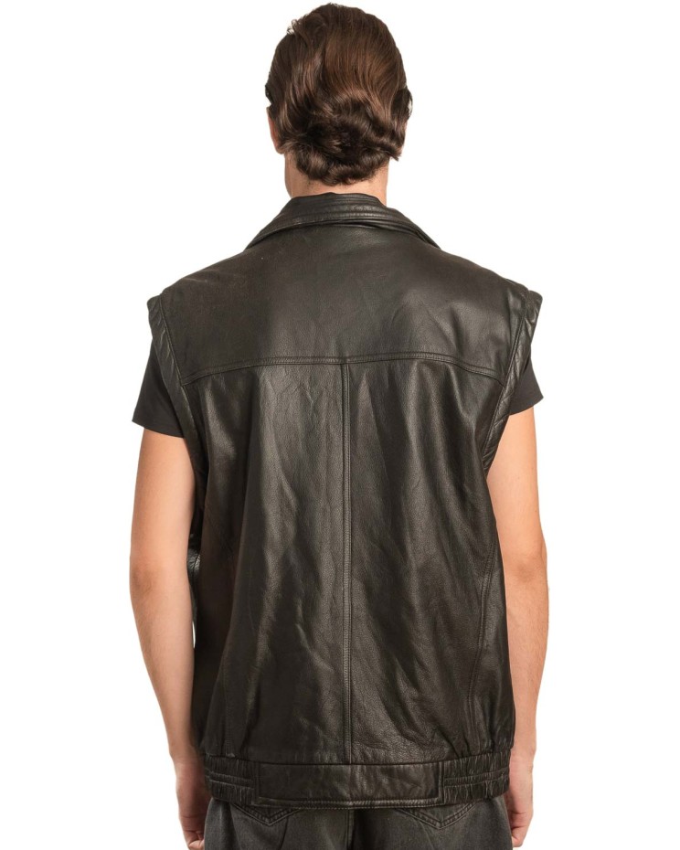 Γνήσιο Ανδρικό Δερμάτινο Γιλέκο - A130