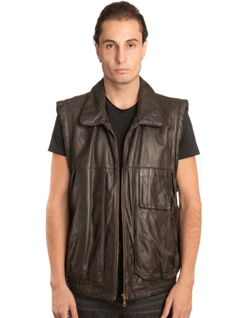 Γνήσιο Ανδρικό Δερμάτινο Γιλέκο - A131