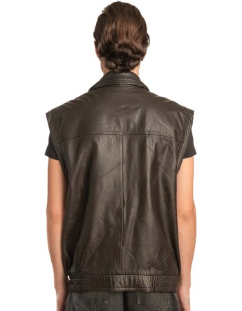 Γνήσιο Ανδρικό Δερμάτινο Γιλέκο - A133