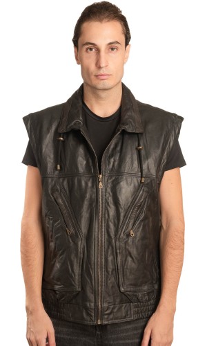 Γνήσιο Ανδρικό Δερμάτινο Γιλέκο - A137