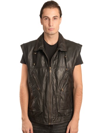 Γνήσιο Ανδρικό Δερμάτινο Γιλέκο - A137