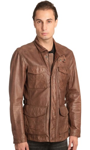  Γνήσιο Ανδρικό Δερμάτινο Μπουφάν - A138