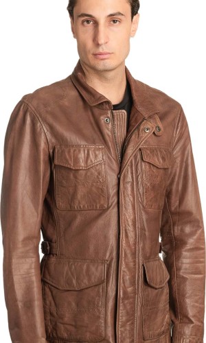  Γνήσιο Ανδρικό Δερμάτινο Μπουφάν - A138